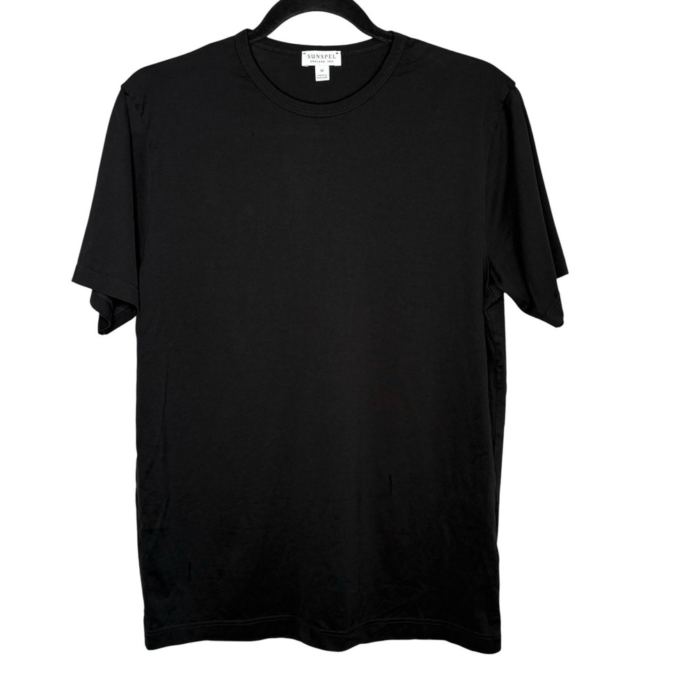 Sunspel Crew Neck T Shirt Medium Classic Minimalist Short Sl Cotton Biker Moto